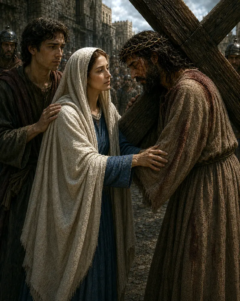 Station IV — Jesus Meets His Mother