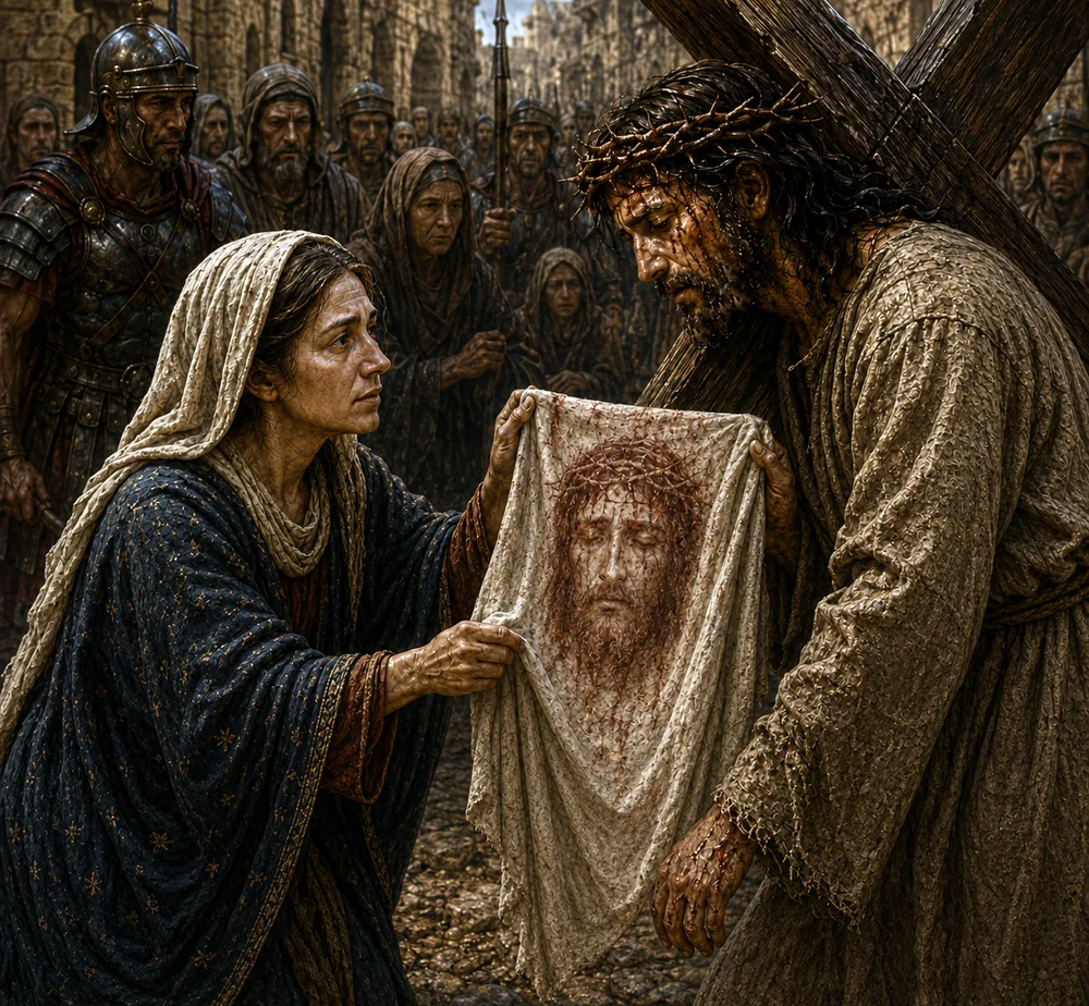 Station VI — Veronica Wipes the Face of Jesus