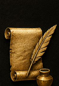 Pen and paper, symbol of St. Matthew