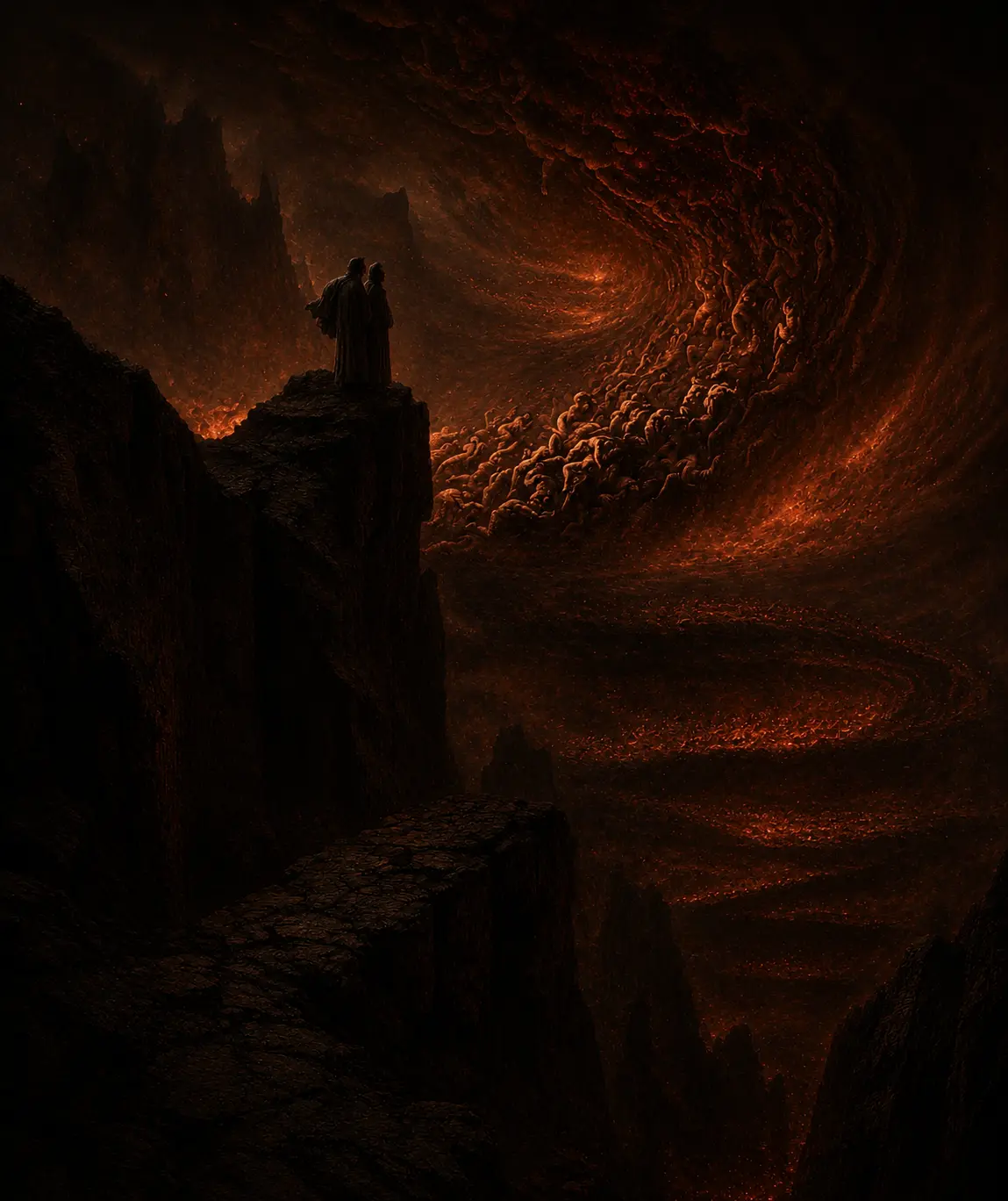 A fiery abyss after Gustave Dore