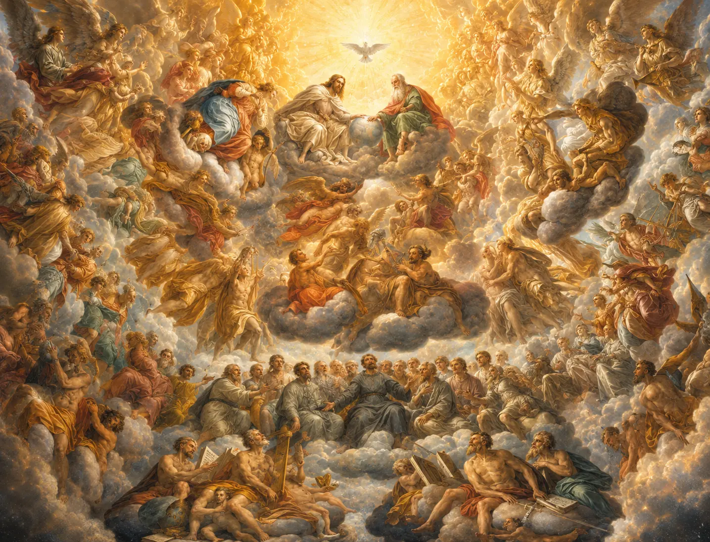 The heavenly court in glory