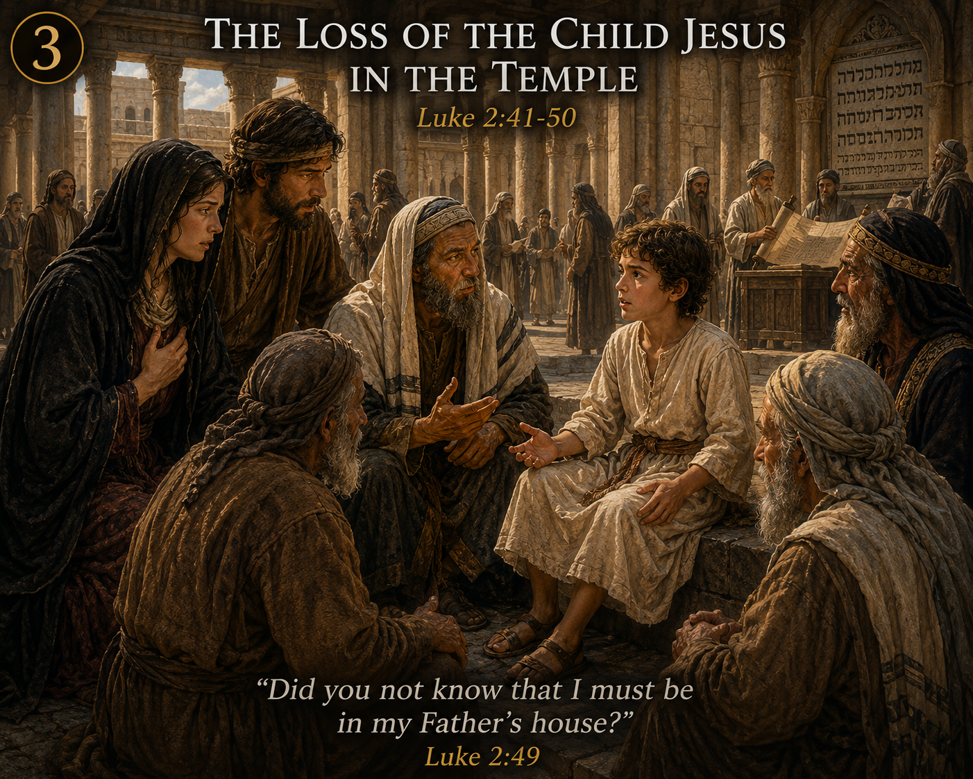The Loss of Jesus in the Temple — Mary and Joseph search for the Child Jesus