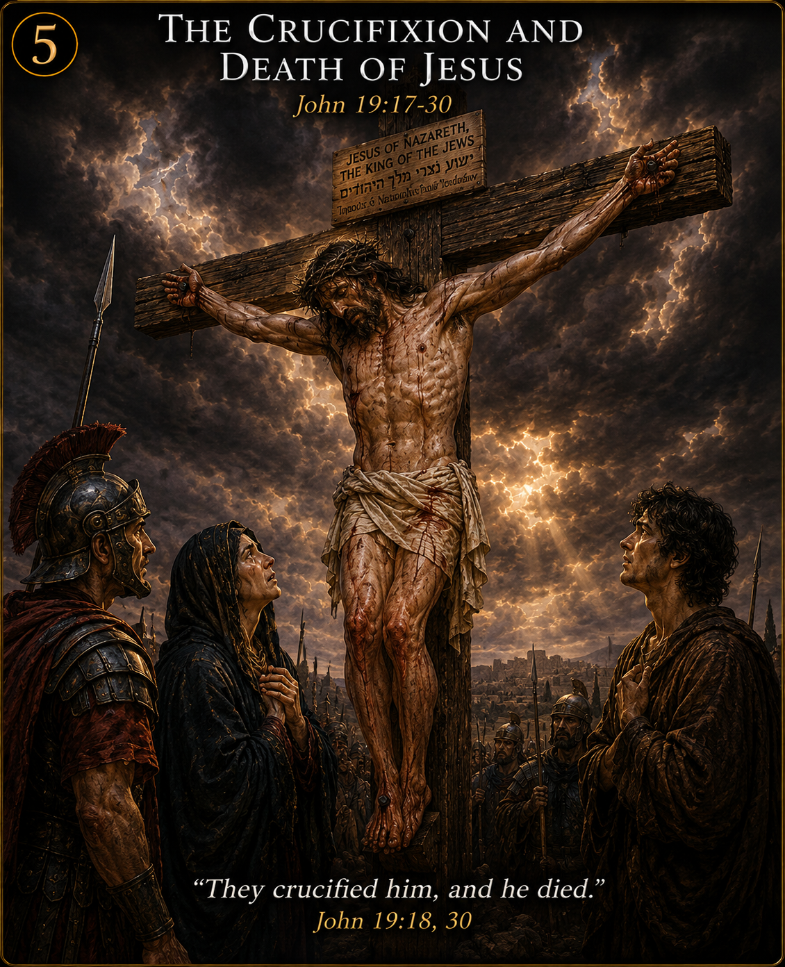 The Crucifixion — Mary stands at the foot of the Cross